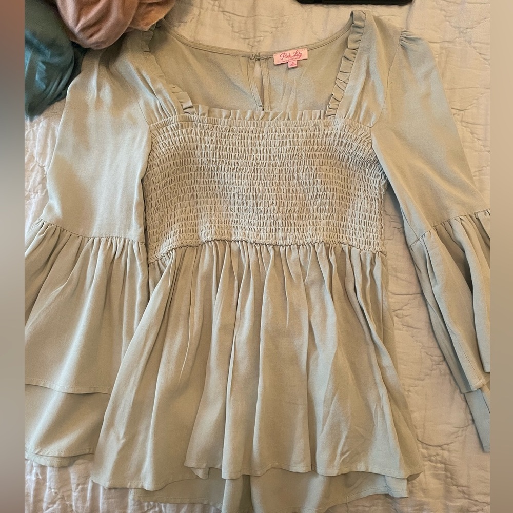 Pink lily blouse